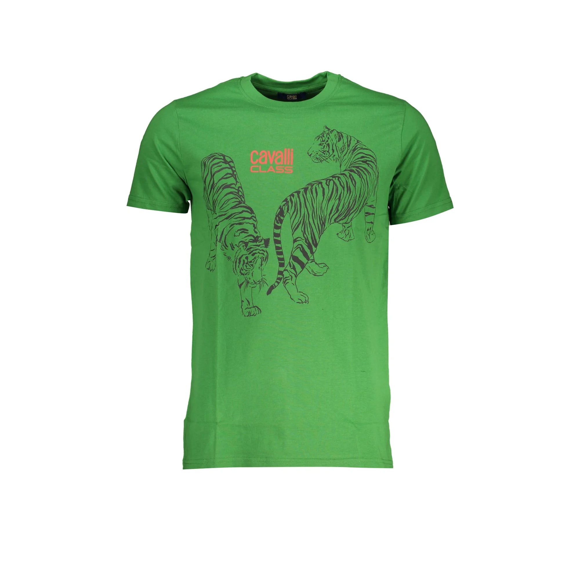 Cavalli Class T-Shirt Maniche Corte Uomo Verde Stampa - foto prodotto